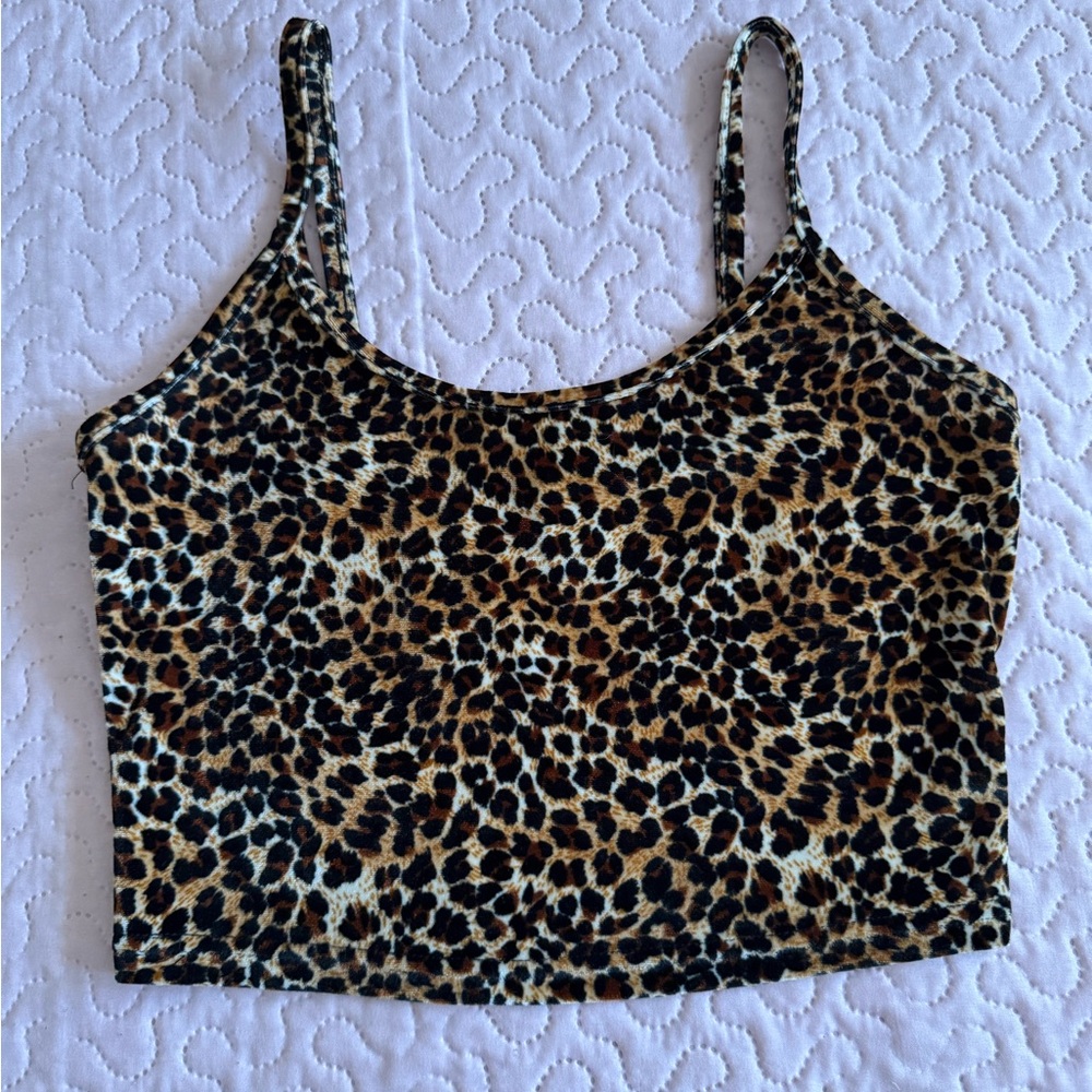 SHEIN Leopard Print Crop Top - Picture 1 of 1